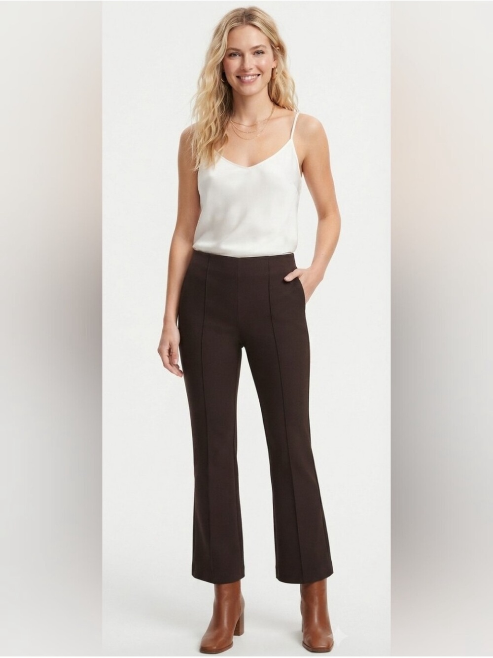 Banana Republic Dark Brown Boot-Cut Ponte Pants
